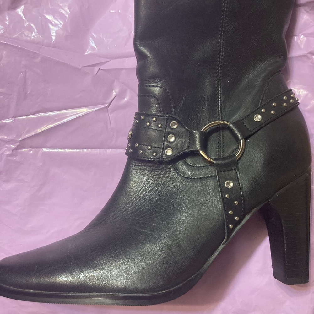 NWOT! Harley-Davidson Black Leather Heeled Boots